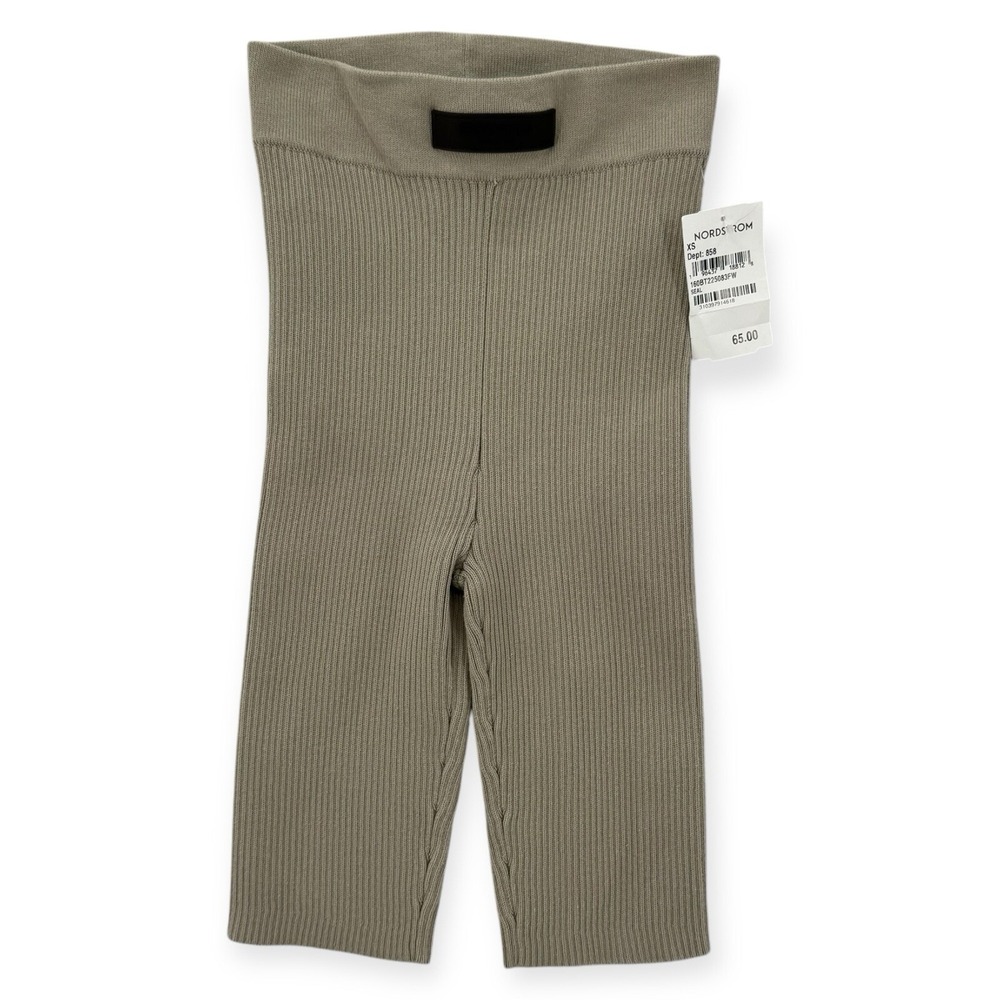 Fear Of God Essentials Ribbed Bike Shorts Womens XS Seal Beige High Waist NWT